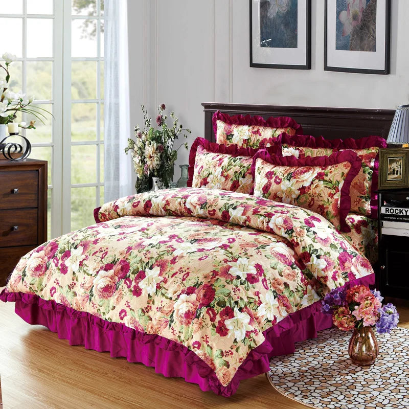 100% Cotton Quilted Bedding Set – Soft & Thick Bedspread Style