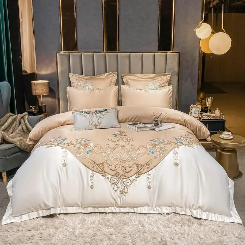 Super King 4-Piece Satin Cotton Rich Bedding Set