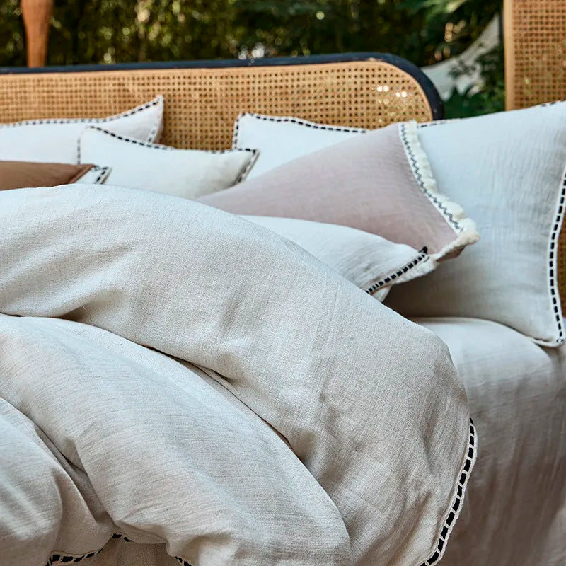 Simple & Opulence Cotton and Linen Duvet Cover Set