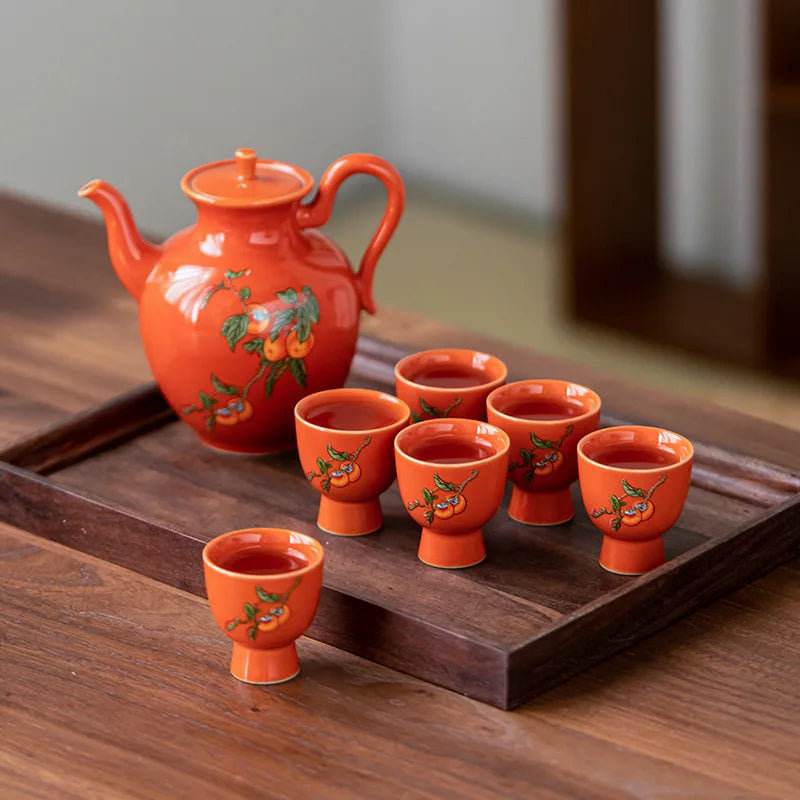Retro Palace-Style Ceramic Wine Set – Wine Jug & Glass Set in an Upscale Gift Box | Perfect for Business & Special Gifts