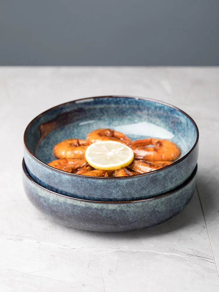 NordRust – Retro Ceramic Deep Dish Bowl