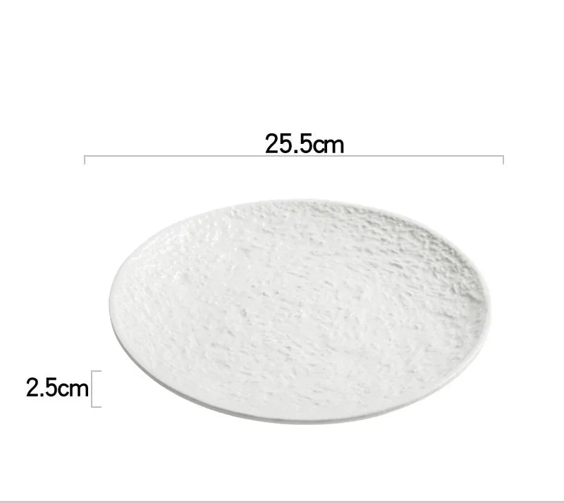 🍽️ French Elegance Meets Japanese Minimalism – White Ceramic Steak Dish