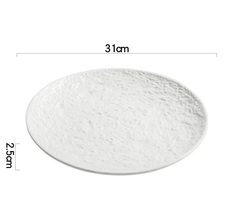 🍽️ French Elegance Meets Japanese Minimalism – White Ceramic Steak Dish