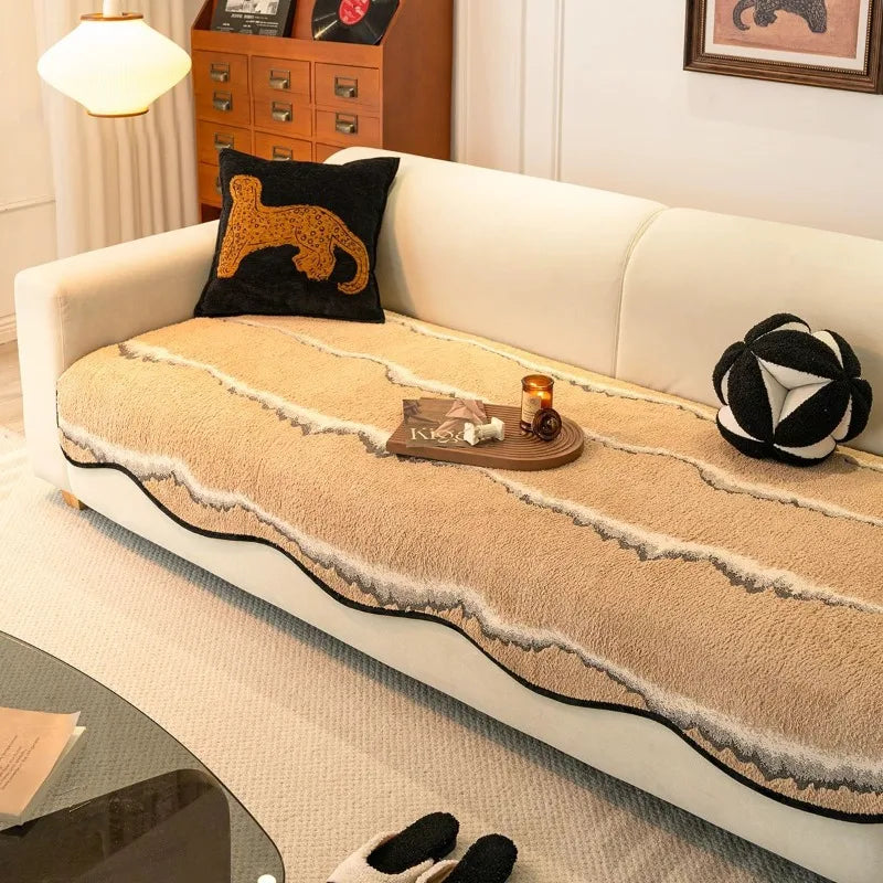 Four Seasons Universal Non-Slip Sofa Cushion Cover – Solid Color Back Towel with Simple, Advanced Sense