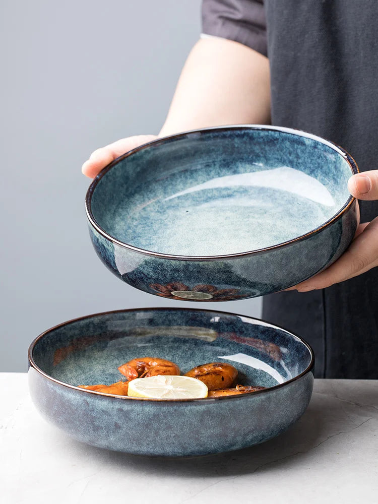 NordRust – Retro Ceramic Deep Dish Bowl
