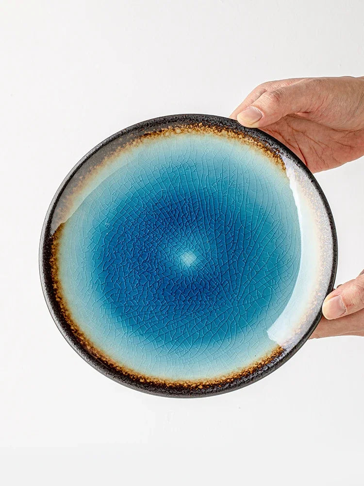 Frosted Serenity – 8" Japanese Ceramic Dessert Plate