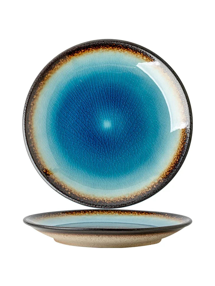 Frosted Serenity – 8" Japanese Ceramic Dessert Plate