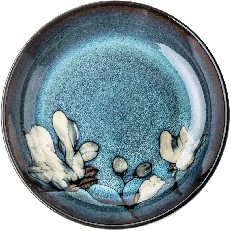 RustiqueBloom – Hand-Painted Deep Ceramic Plate