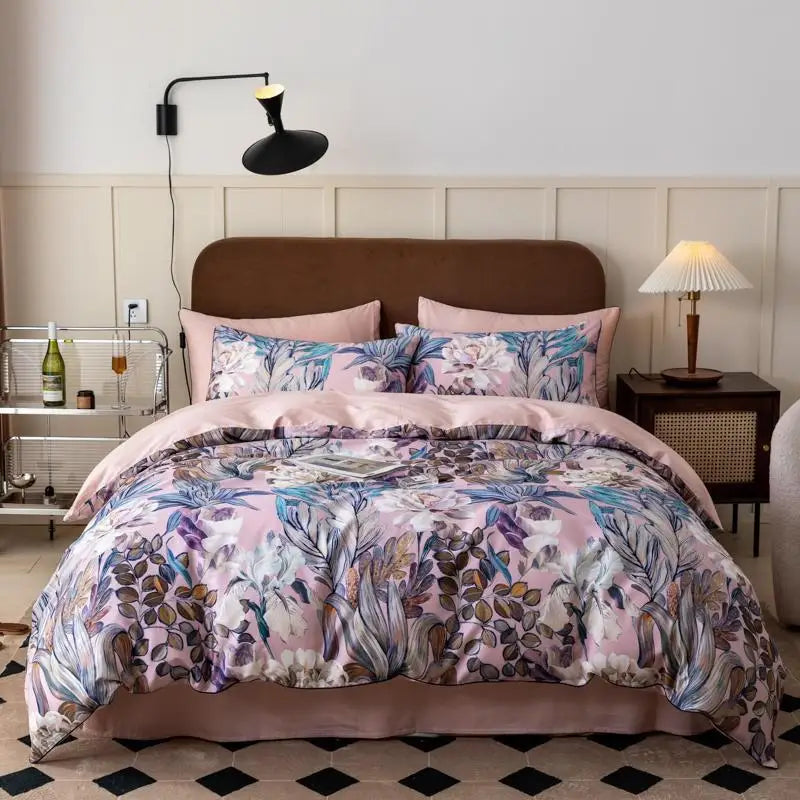 Tropical Leaves 600TC Egyptian Cotton Bedding Set