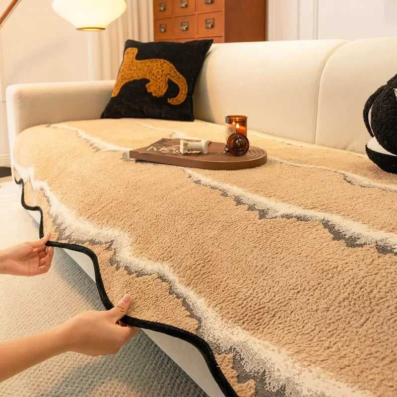 Four Seasons Universal Non-Slip Sofa Cushion Cover – Solid Color Back Towel with Simple, Advanced Sense