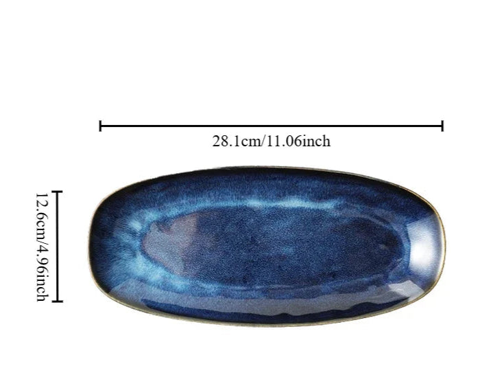 OceanGlide – Oval Ceramic Fish Serving Tray