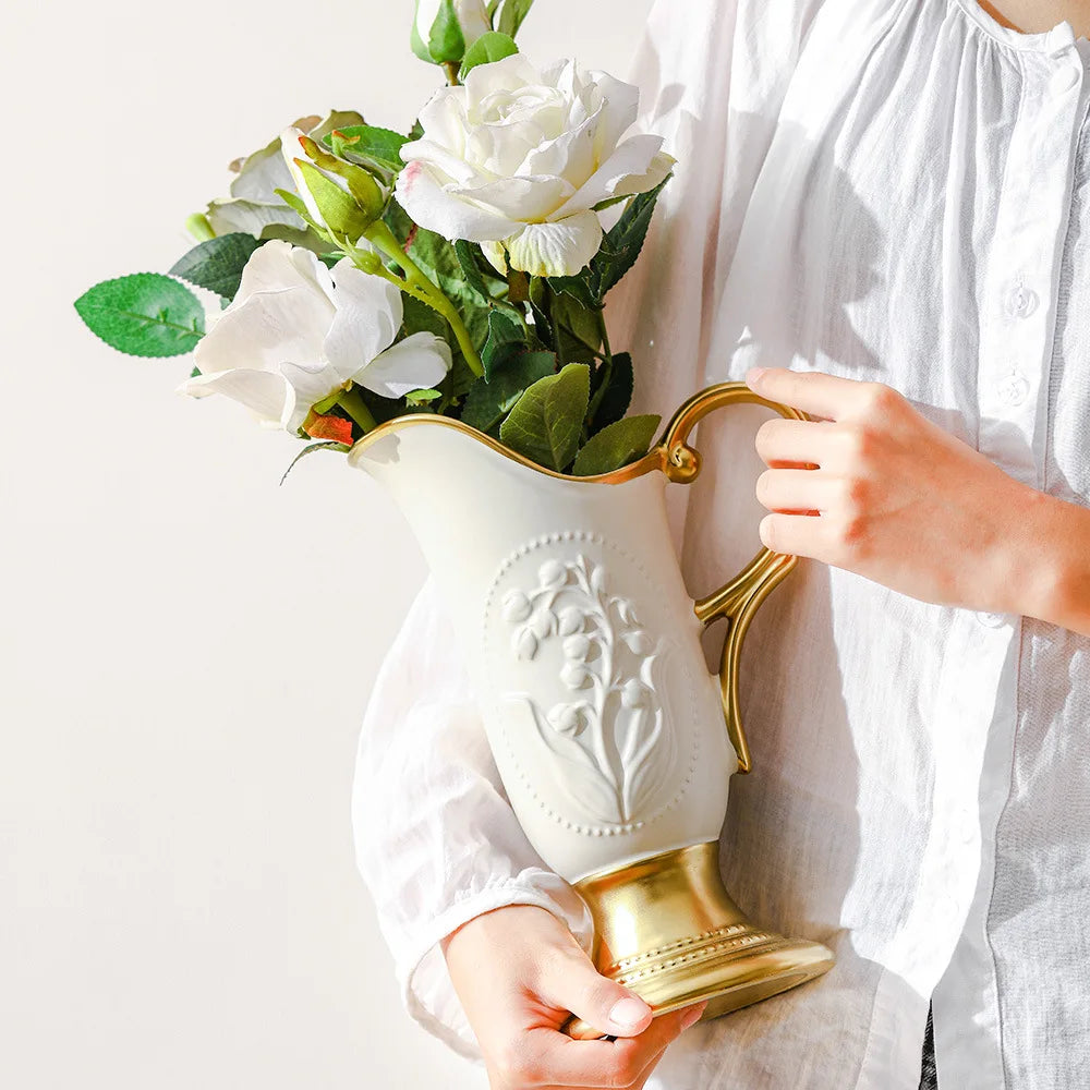 Medieval French-Style Ceramic Vase – Retro INS-Inspired Hydroponic Home Decoration