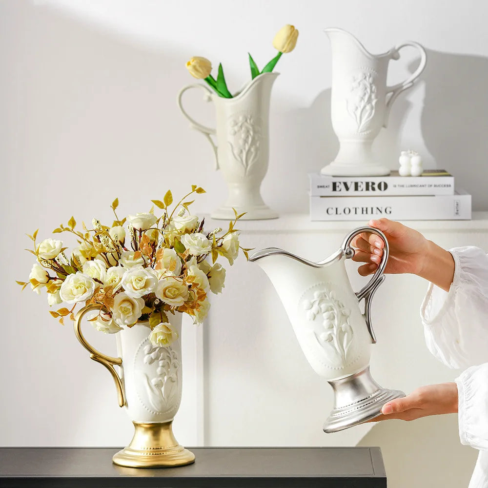 Medieval French-Style Ceramic Vase – Retro INS-Inspired Hydroponic Home Decoration