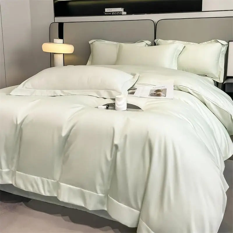 Premium 1000TC Egyptian Cotton Solid Duvet Cover Set – 4-Piece