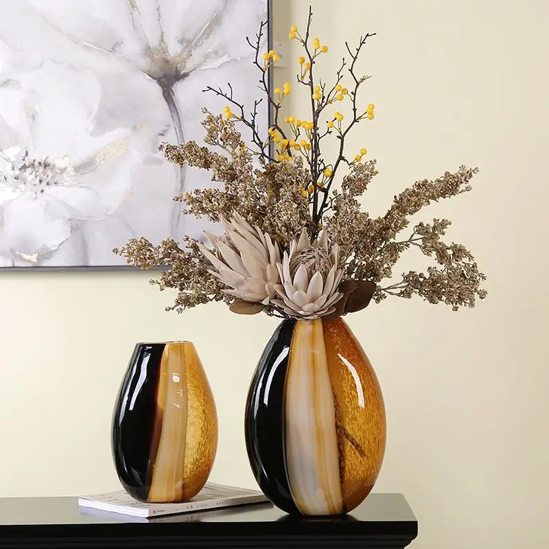 Modern Color-Matching Glass Vase – Light Luxury Hydroponic Art Decor