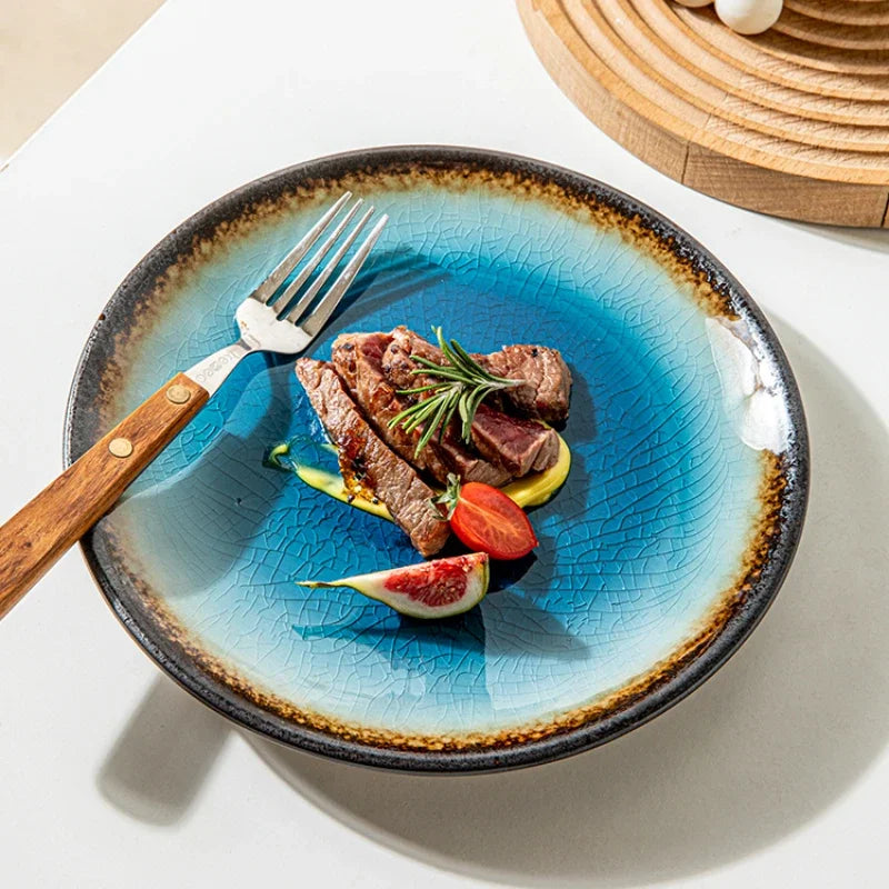 Frosted Serenity – 8" Japanese Ceramic Dessert Plate
