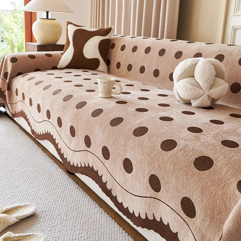 Simple Luxury Chenille Sofa Cover – Four Seasons Slip-Resistant, Dust-Proof Sofa Protector for Comfortable Living Room Decoration