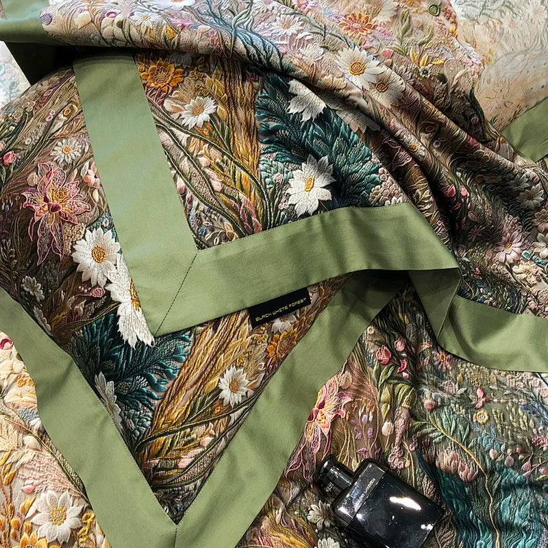 600TC Egyptian Cotton Vintage Floral Bedding Set – Daisy Print